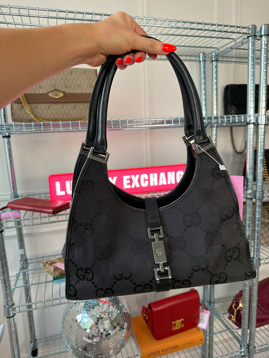 Pre-Owned Black XL GG Canvas Jackie Shoulder Bag