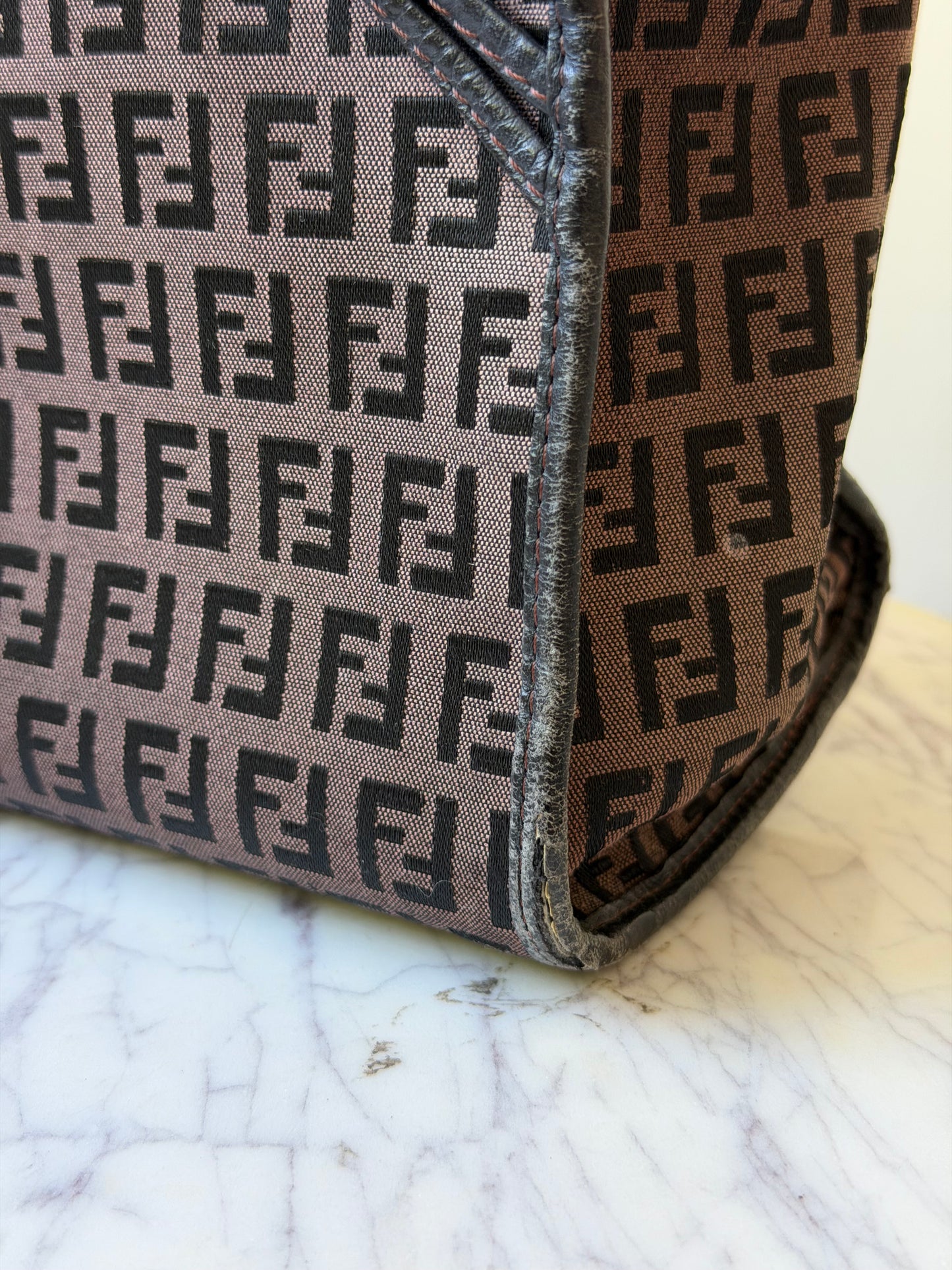 Brown/Black Zucchino Canvas Tote Bag