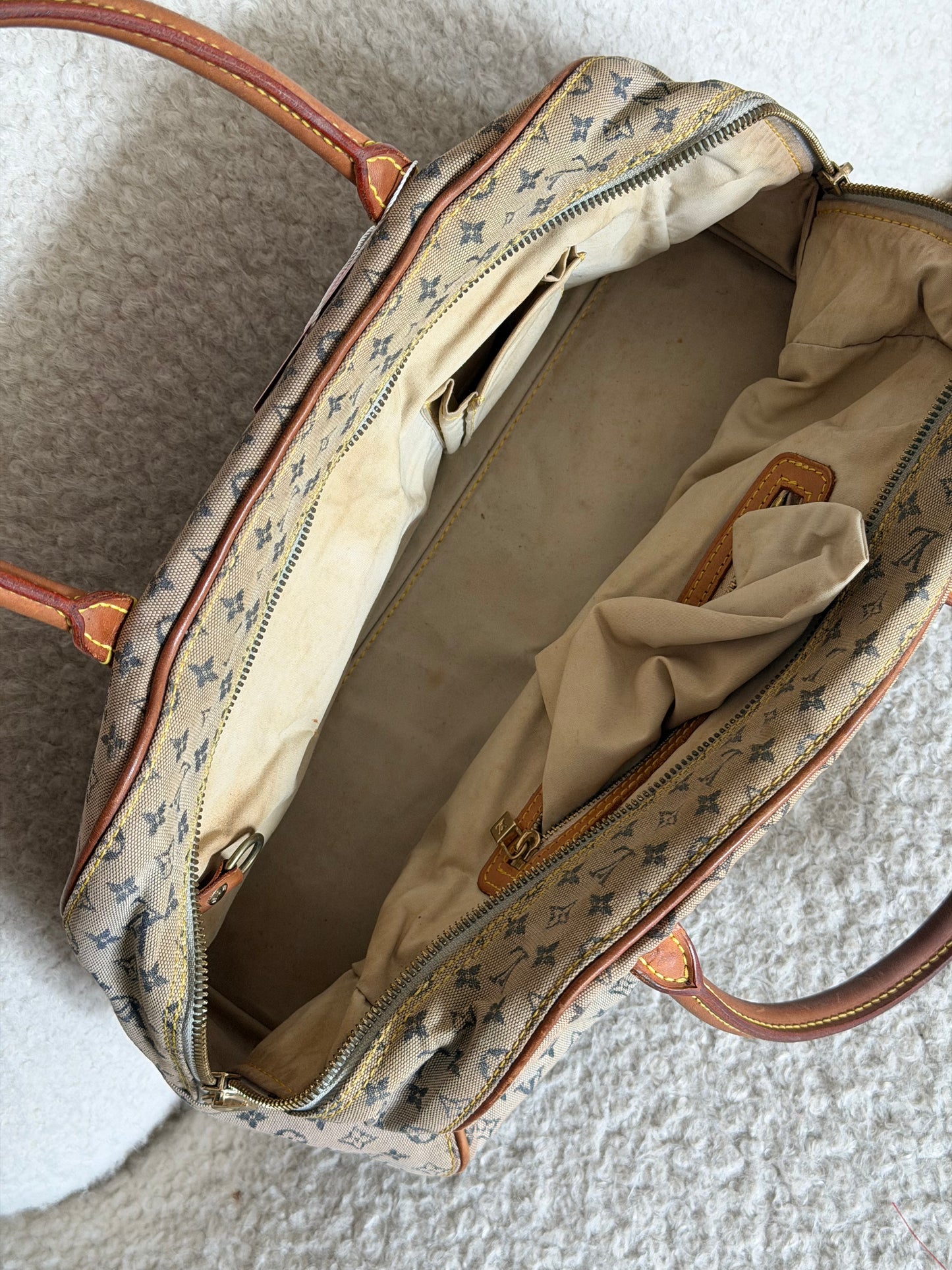 Pre-Owned Grey/Blue Mini Lin Canvas Handbag