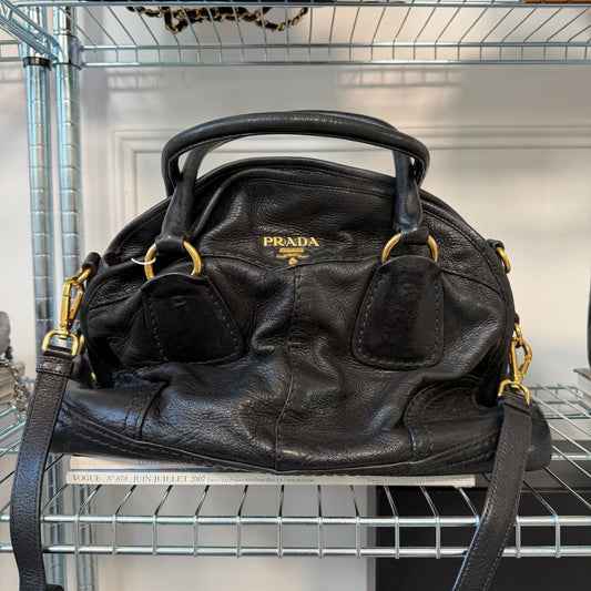 Pre-Owned Black Leather Shoulder Bag
