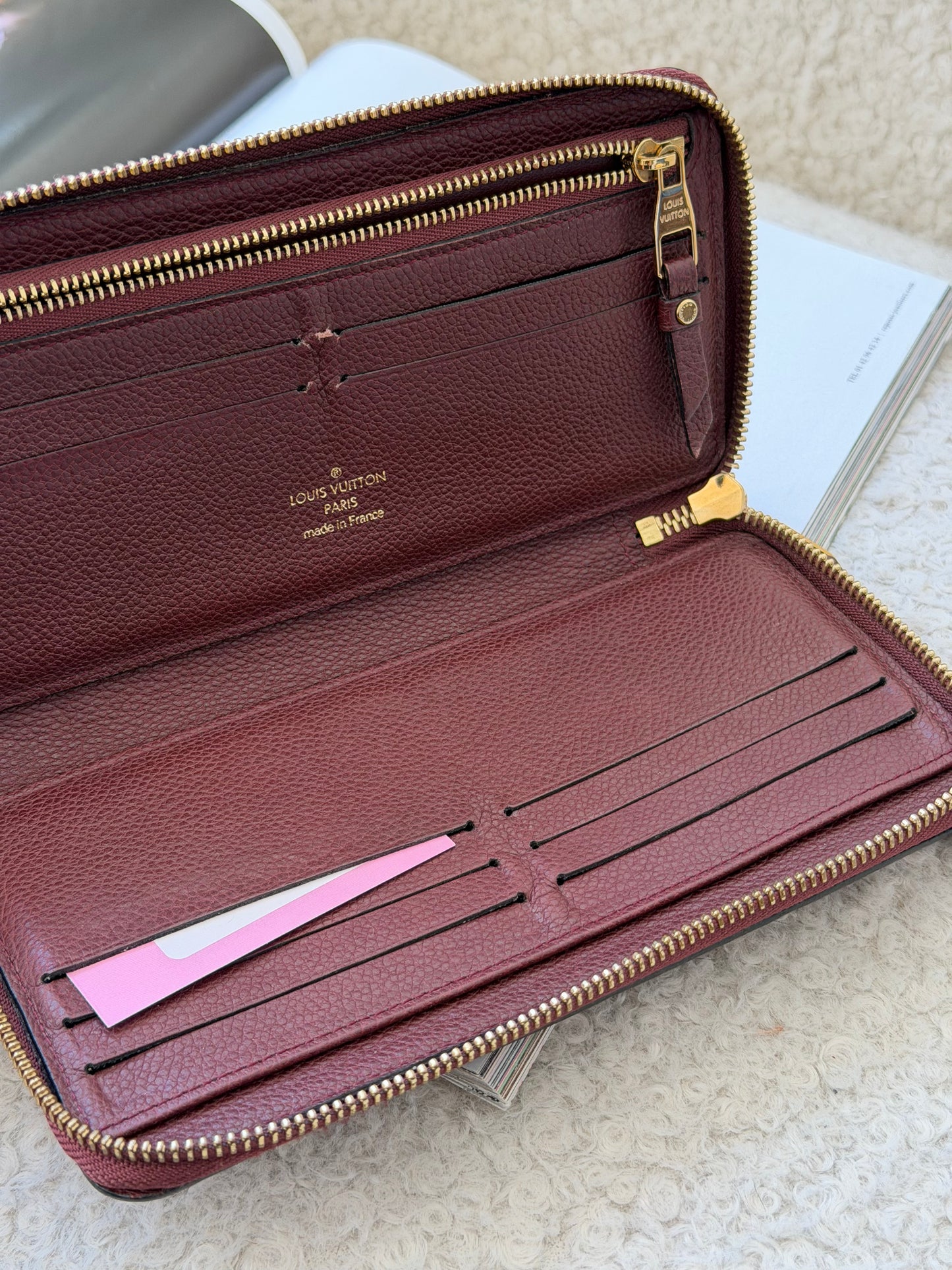 Pre-Owned Bordeaux Monogram Empreinte Leather Wallet