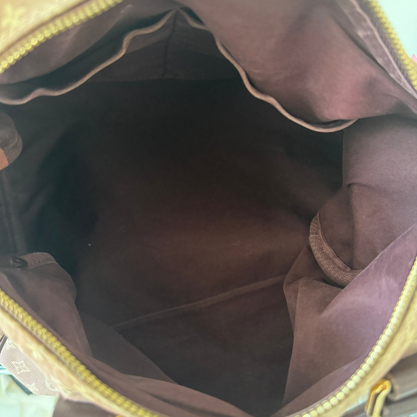 Pre-Owned Brown Mini Lin Canvas Speedy 30