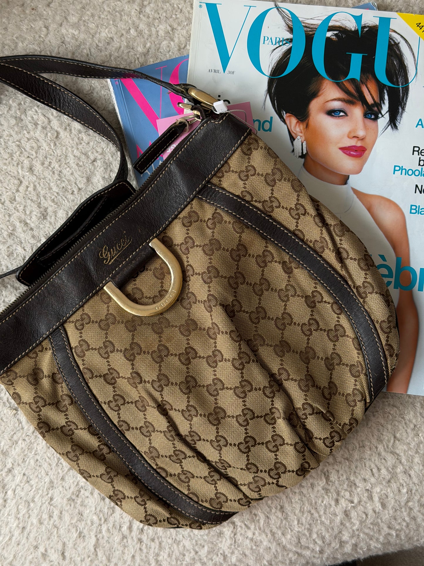 Pre-Owned Beige GG Canvas Beige Crossbody Handbag