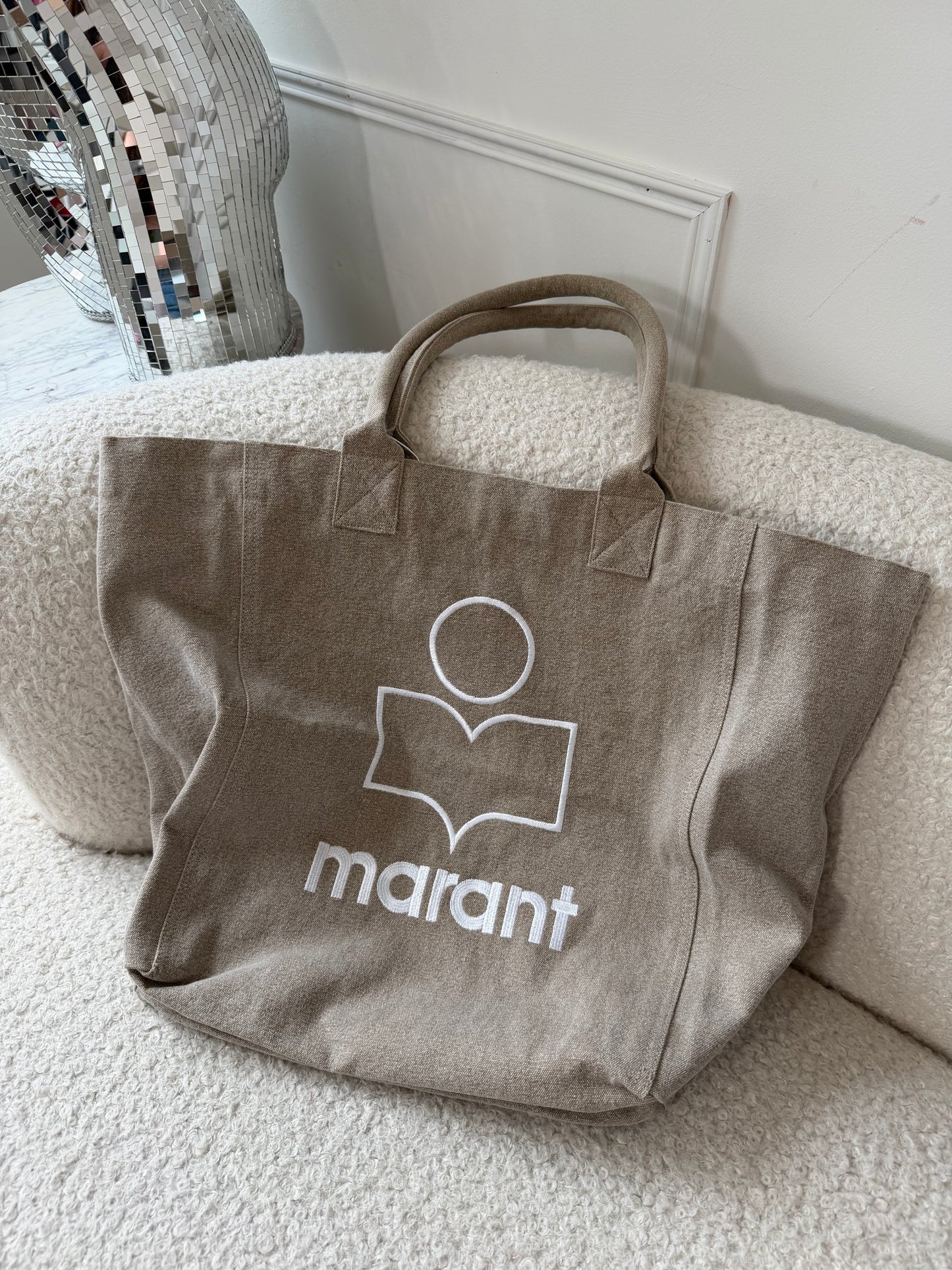 Pre-Owned Beige Shopper Tote Bag