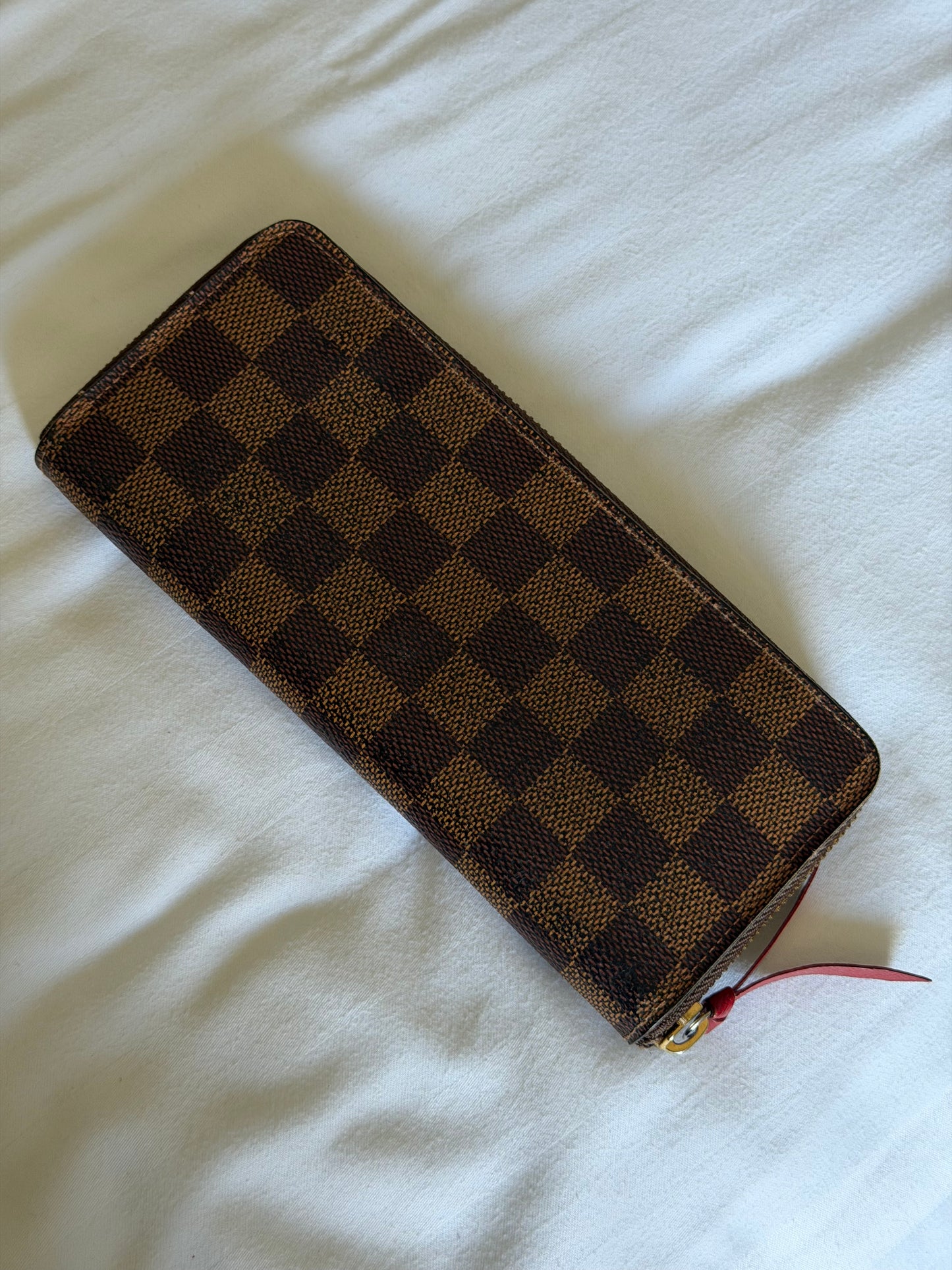 Pre-Owned Damier Ebene Canvas Long Zip Wallet