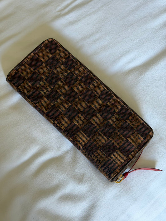 Pre-Owned Damier Ebene Canvas Long Zip Wallet