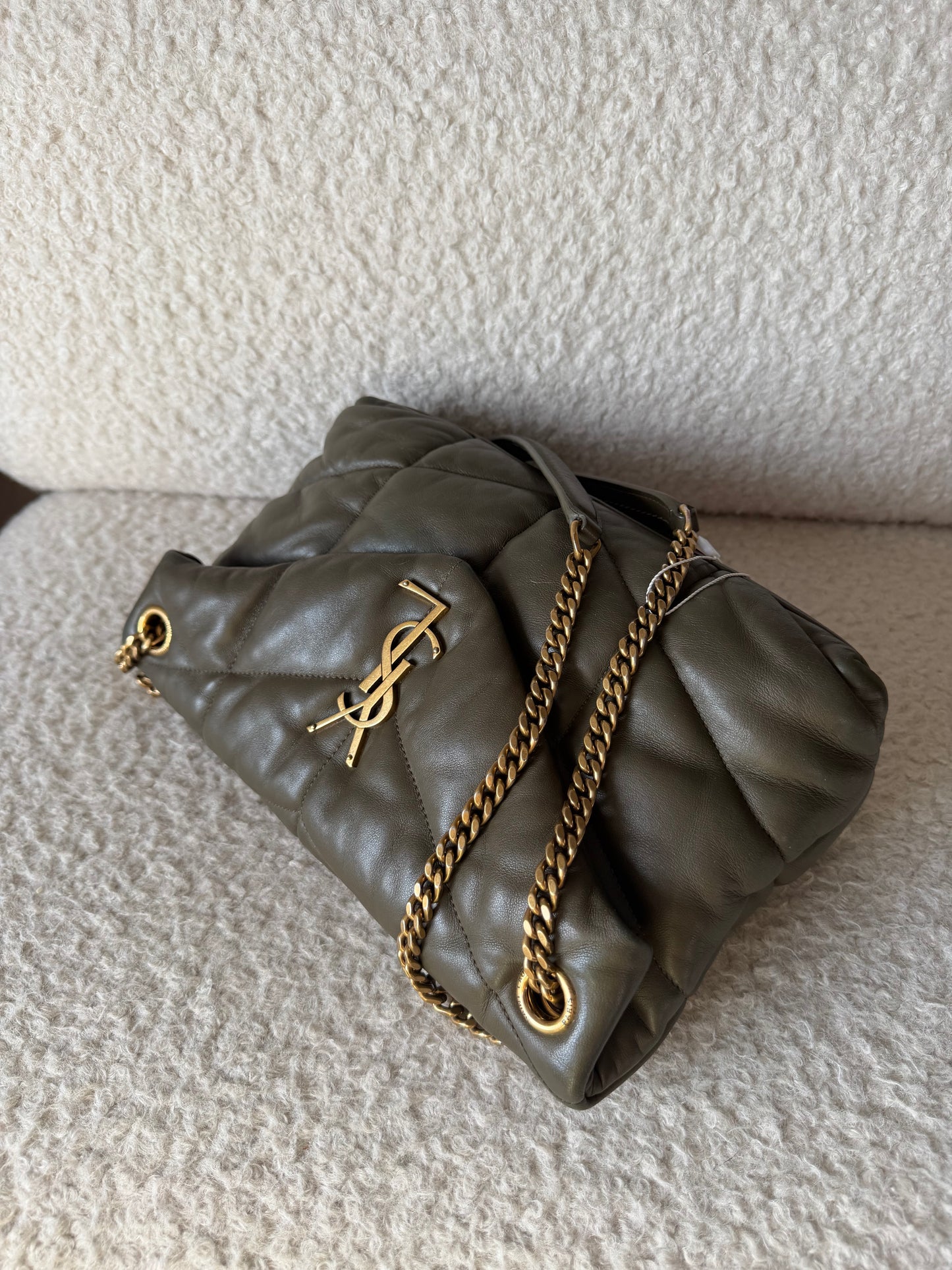 Pre-Owned Olive Green Lou Lambskin Leather Crossbody Bag