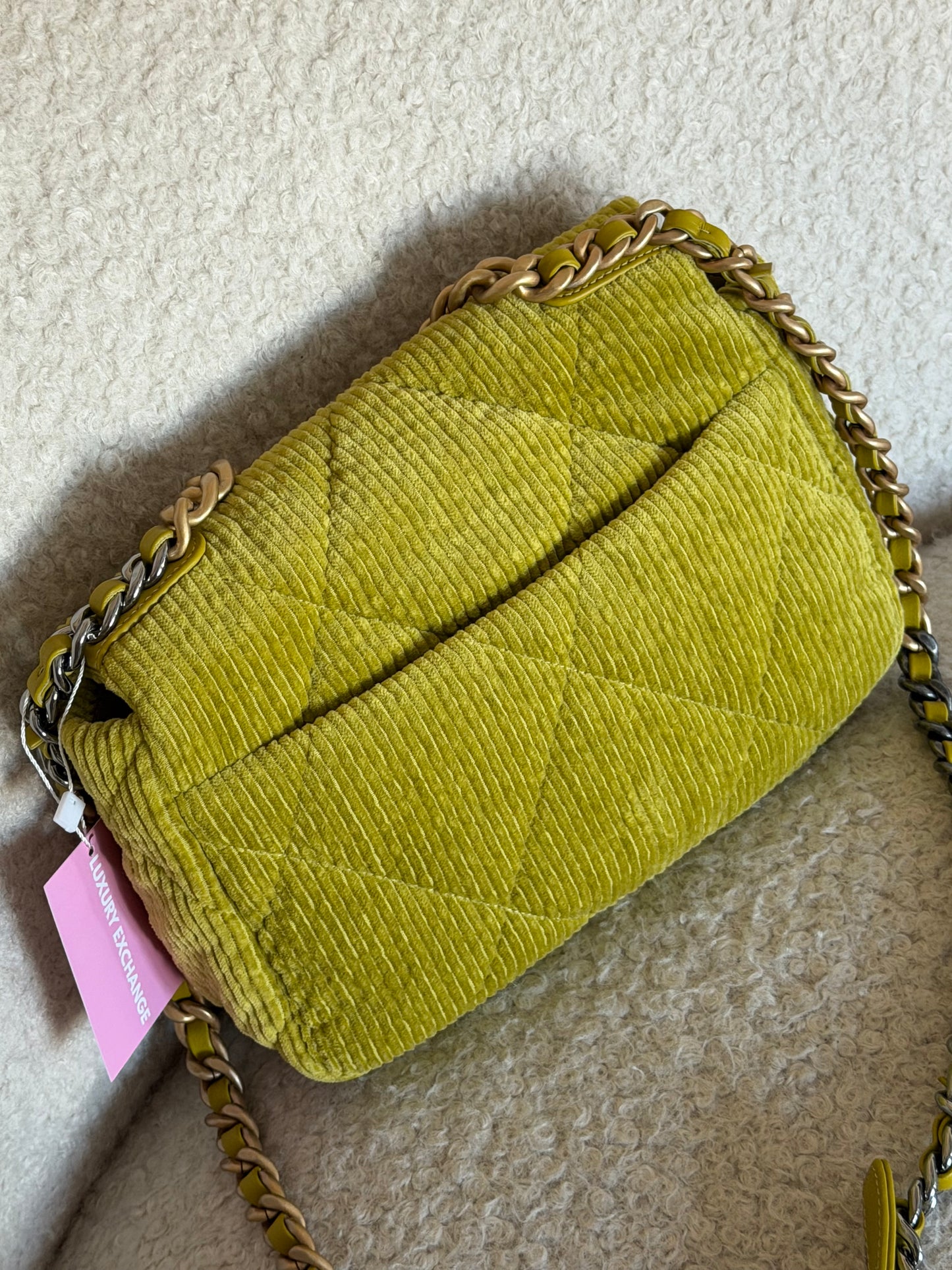 Pre-Owned Green Jumbo Corduroy Crossbody Bag