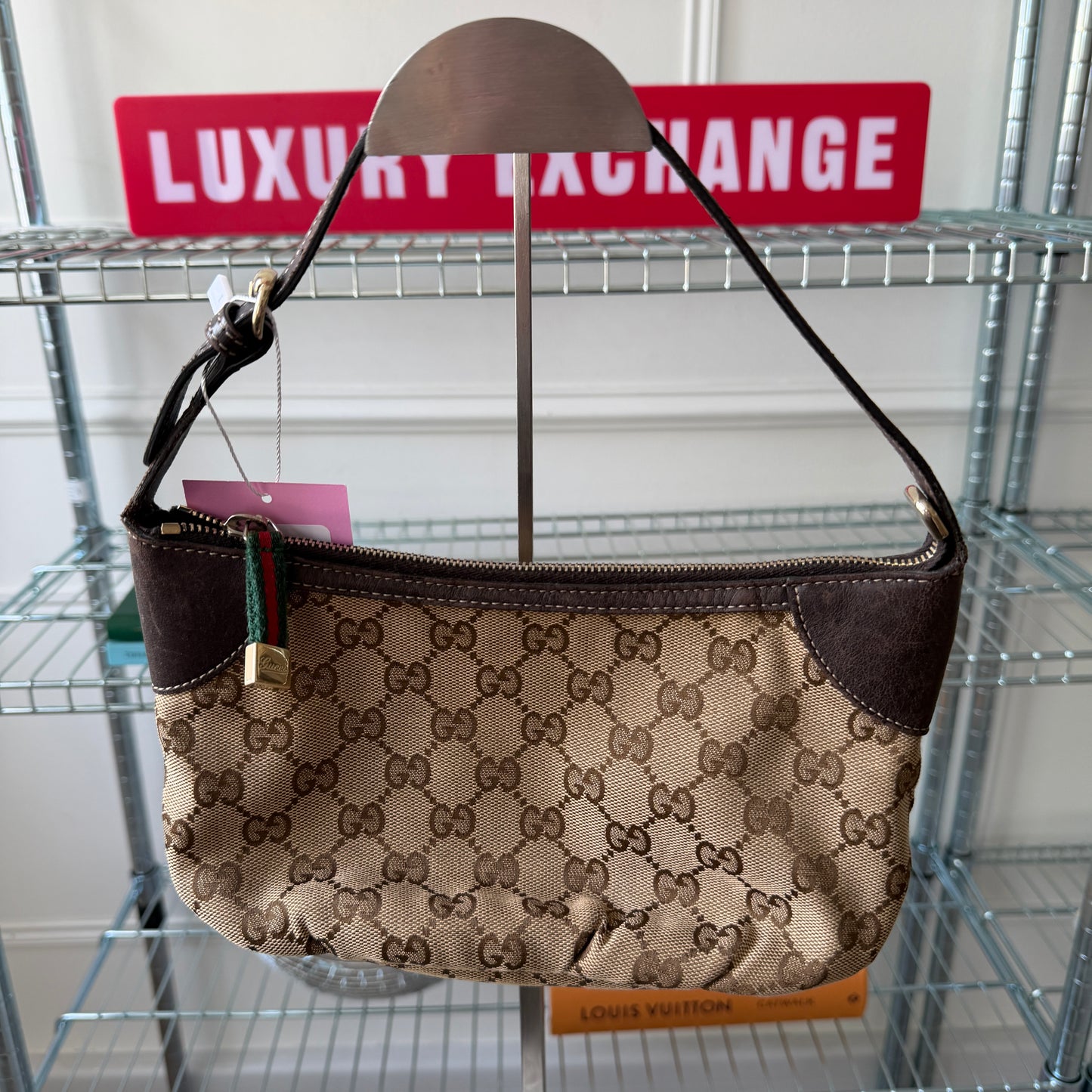 Pre-Owned Beige GG Canvas Shoulder Bag
