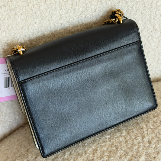 Pre-Owned Black/White Leather Sunset Crossbody Bag