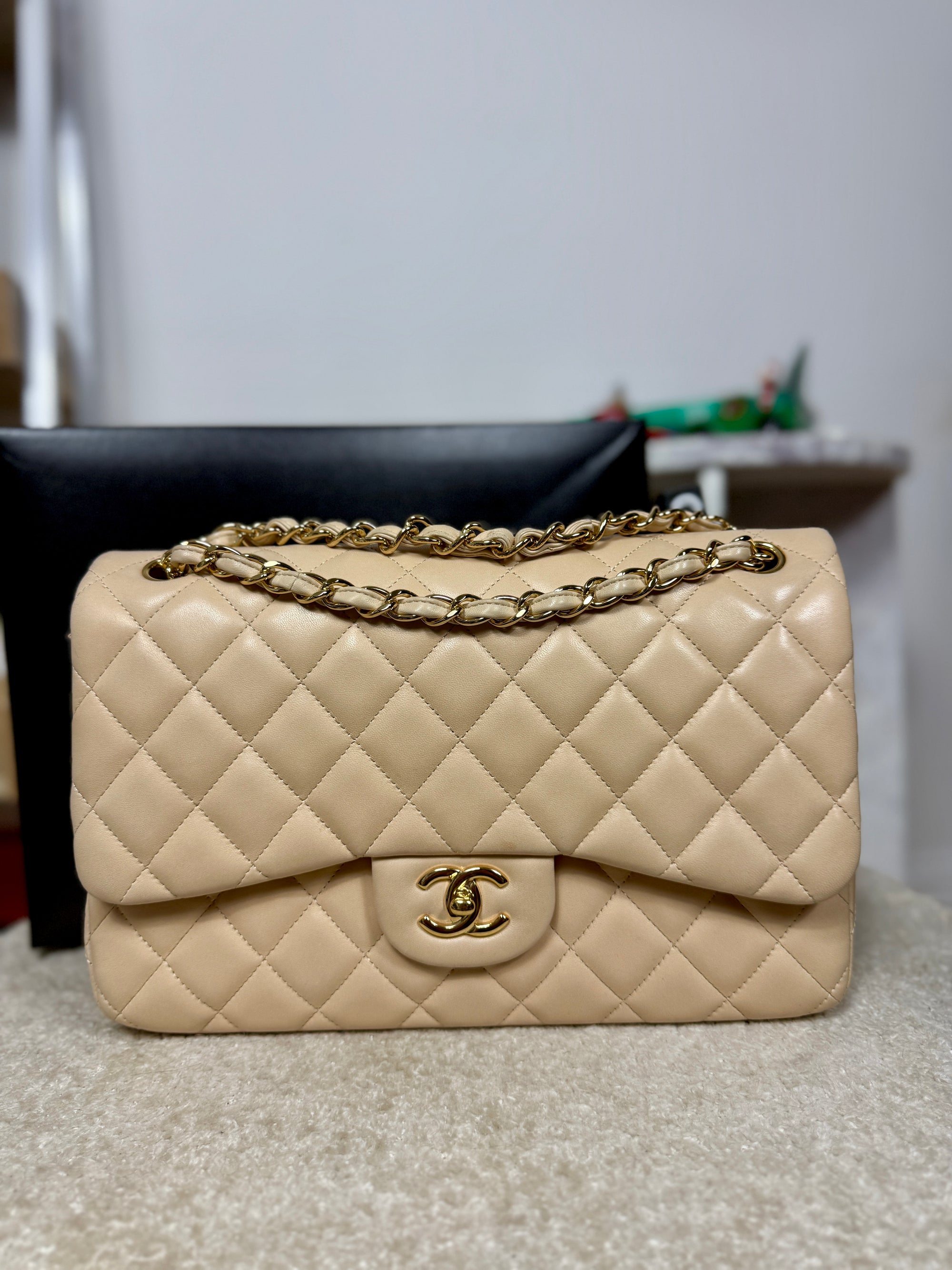 Chanel Lambskin Jumbo Crossbody Double Flap