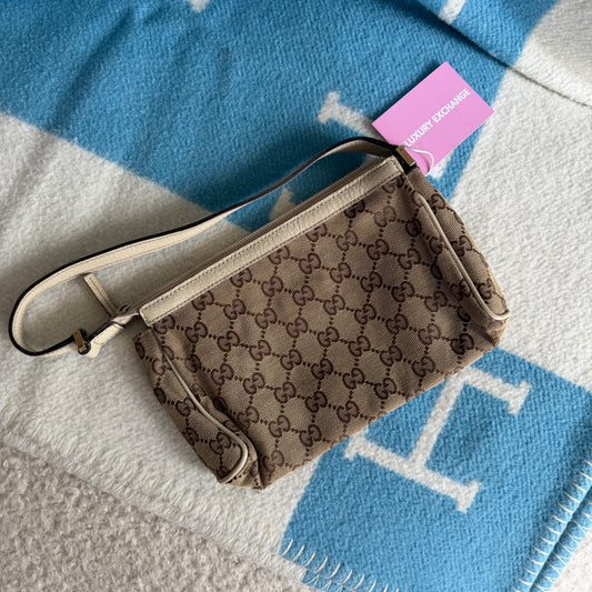 Pre-Owned Beige GG Canvas Shoulder Bag