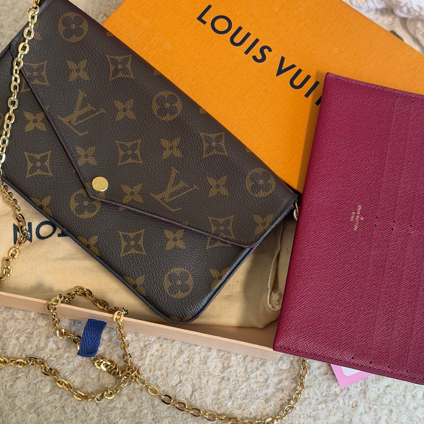 Pre-Owned LV Monogram Coated Canvas Wallet on Chain