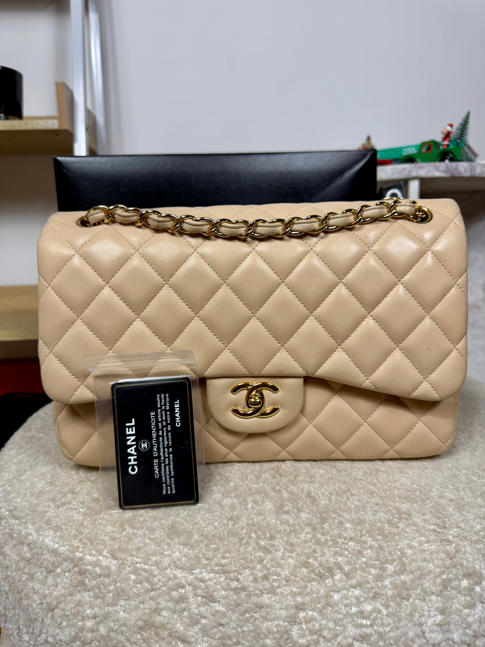 Chanel Lambskin Jumbo Crossbody Double Flap