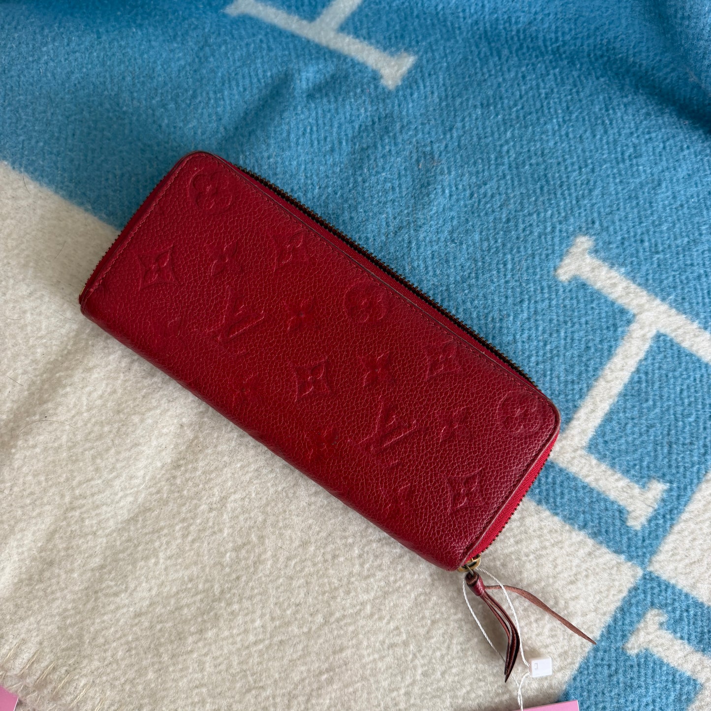 Pre-Owned Red Monogram Empreinte Leather Wallet