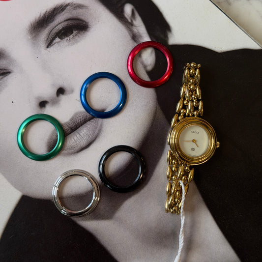Pre-Owned Change Bezel - Metal Inserts Gold-Tone Metal Watch