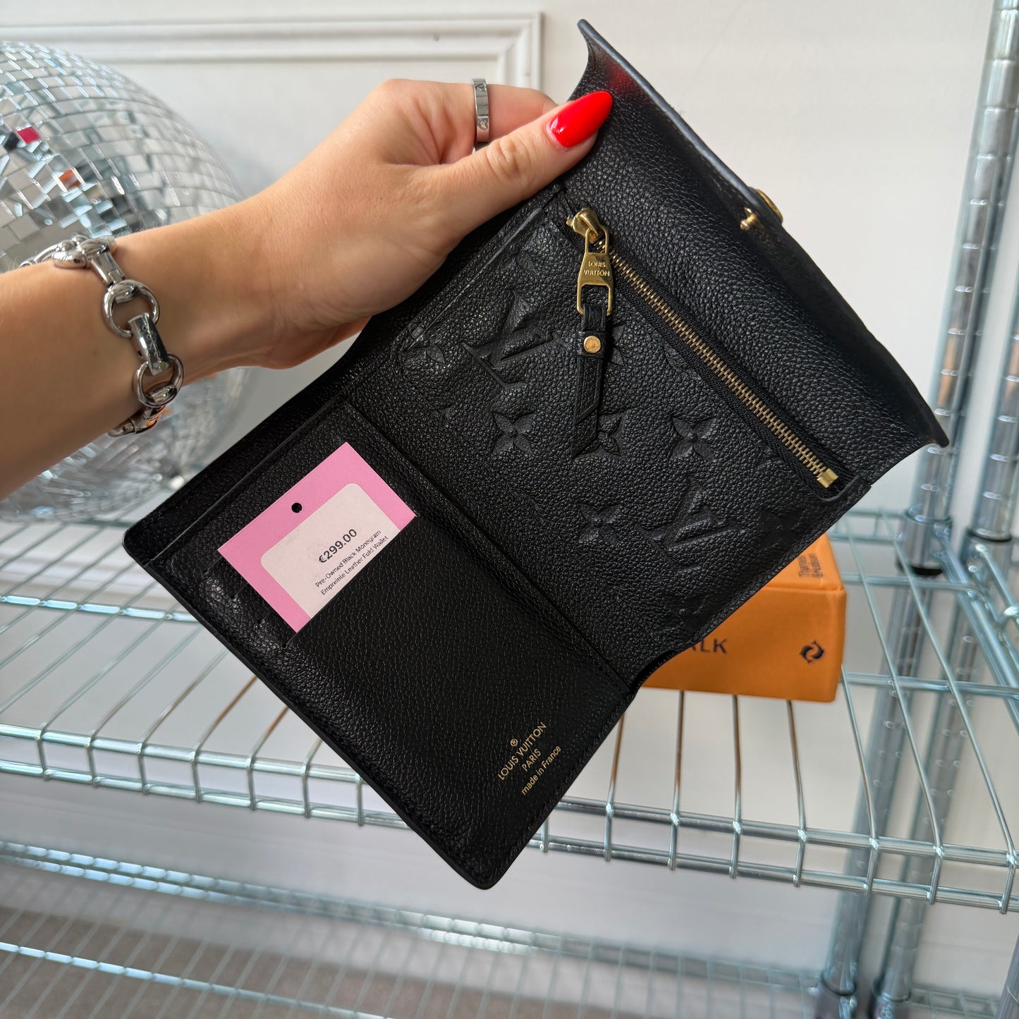 Pre-Owned Black Monogram Empreinte Leather Fold Wallet