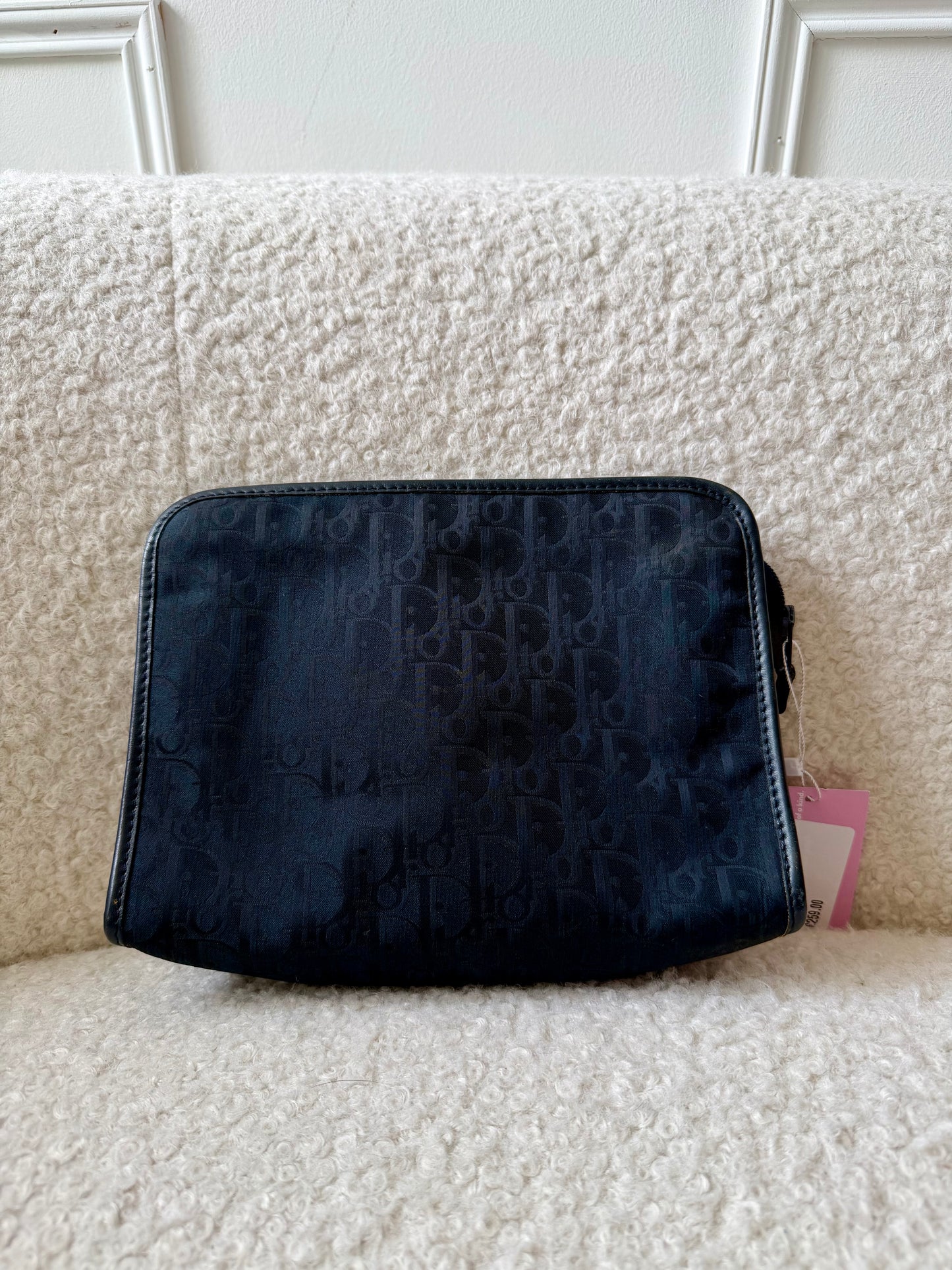 Black Oblique Canvas Clutch