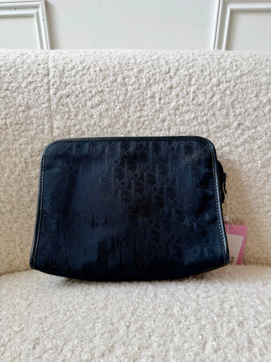 Black Oblique Canvas Clutch