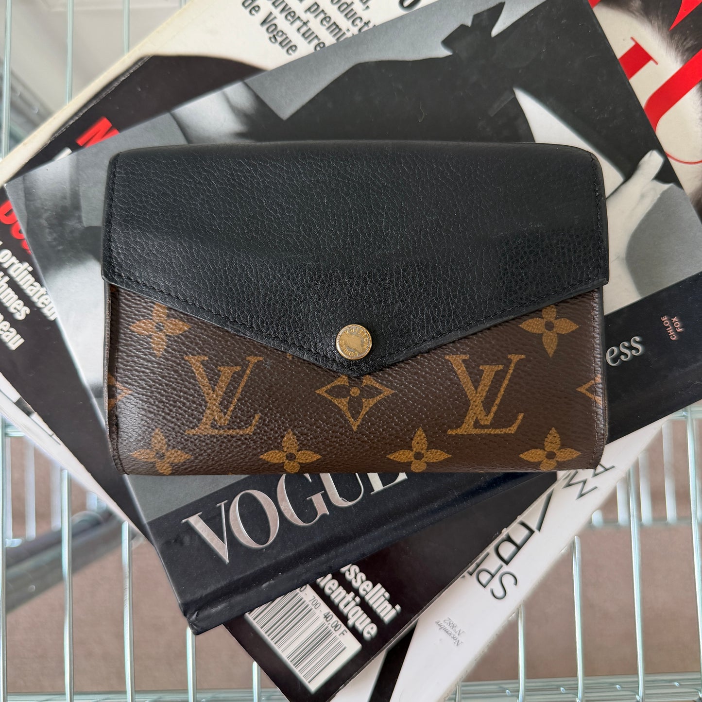 Pre-Owned Black LV Monogram Canvas/Leather Wallet