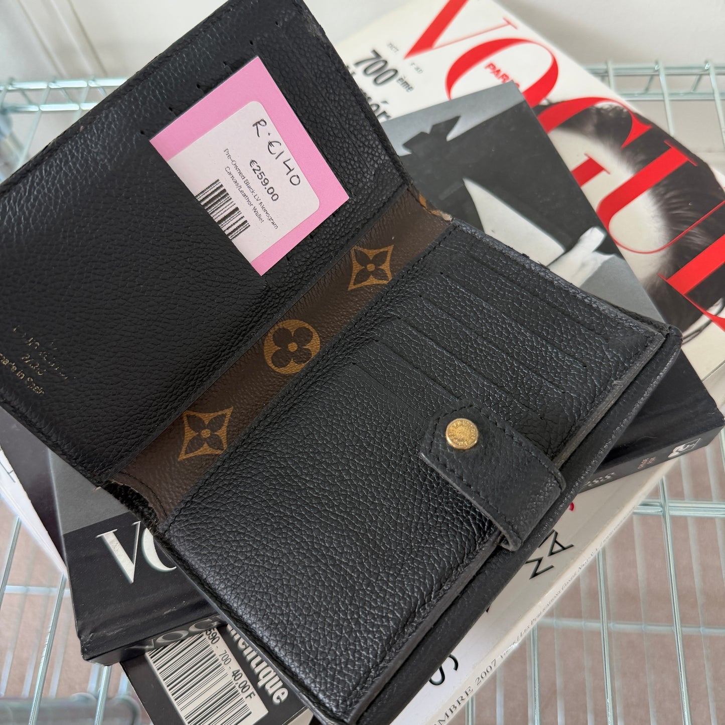 Pre-Owned Black LV Monogram Canvas/Leather Wallet