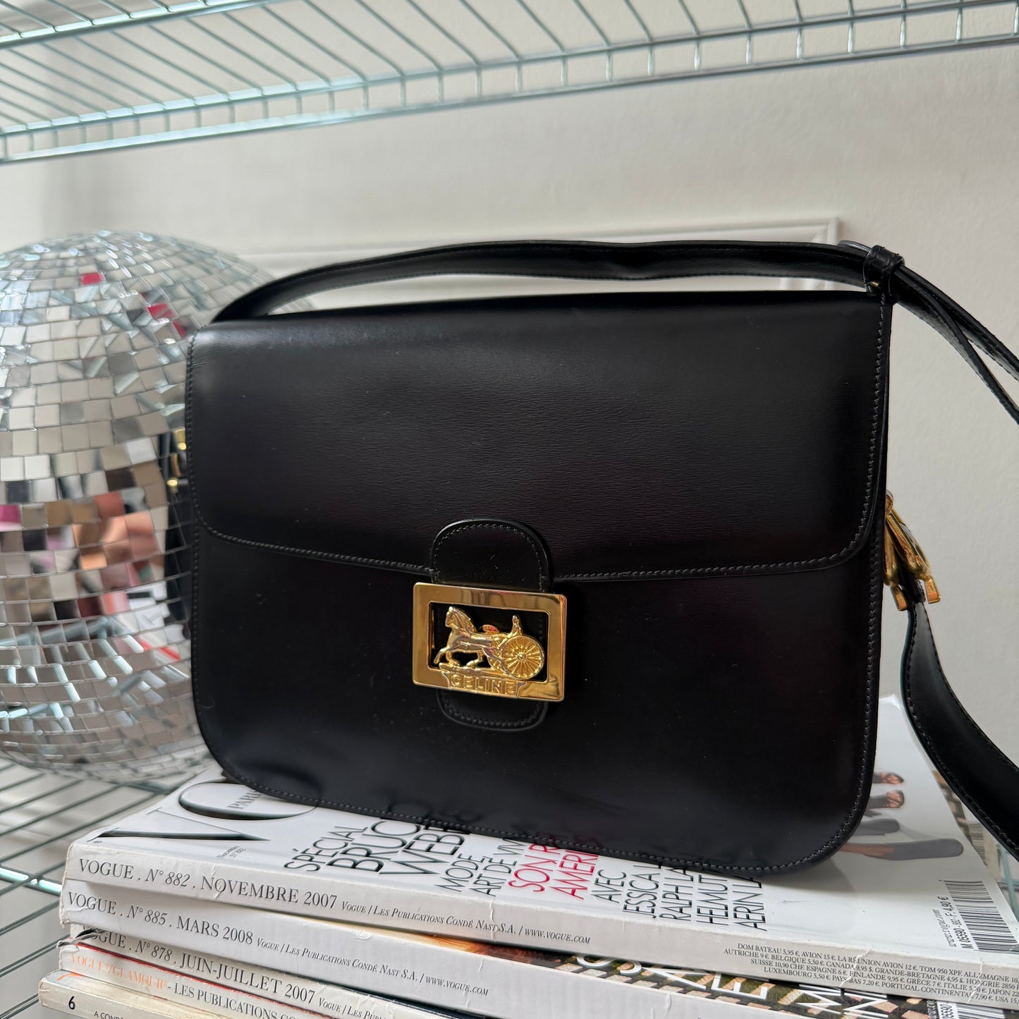 Pre-Owned Black Boxcalf Leather Shoulder Bag