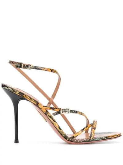 Aquazzura Carolyne Snakeskin Sandals