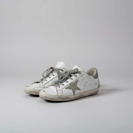 Grey/Silver Superstars UK5