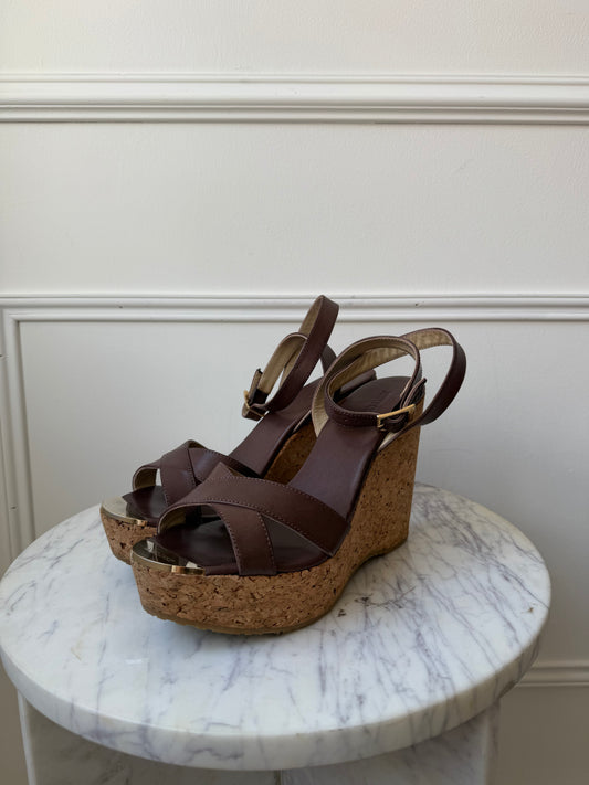 Brown Wedge Heels Size 39
