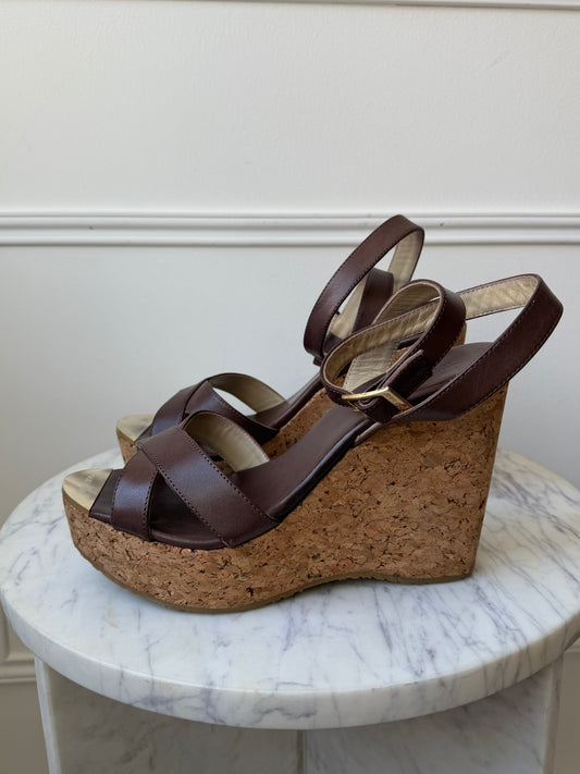 Brown Wedge Heels Size 39