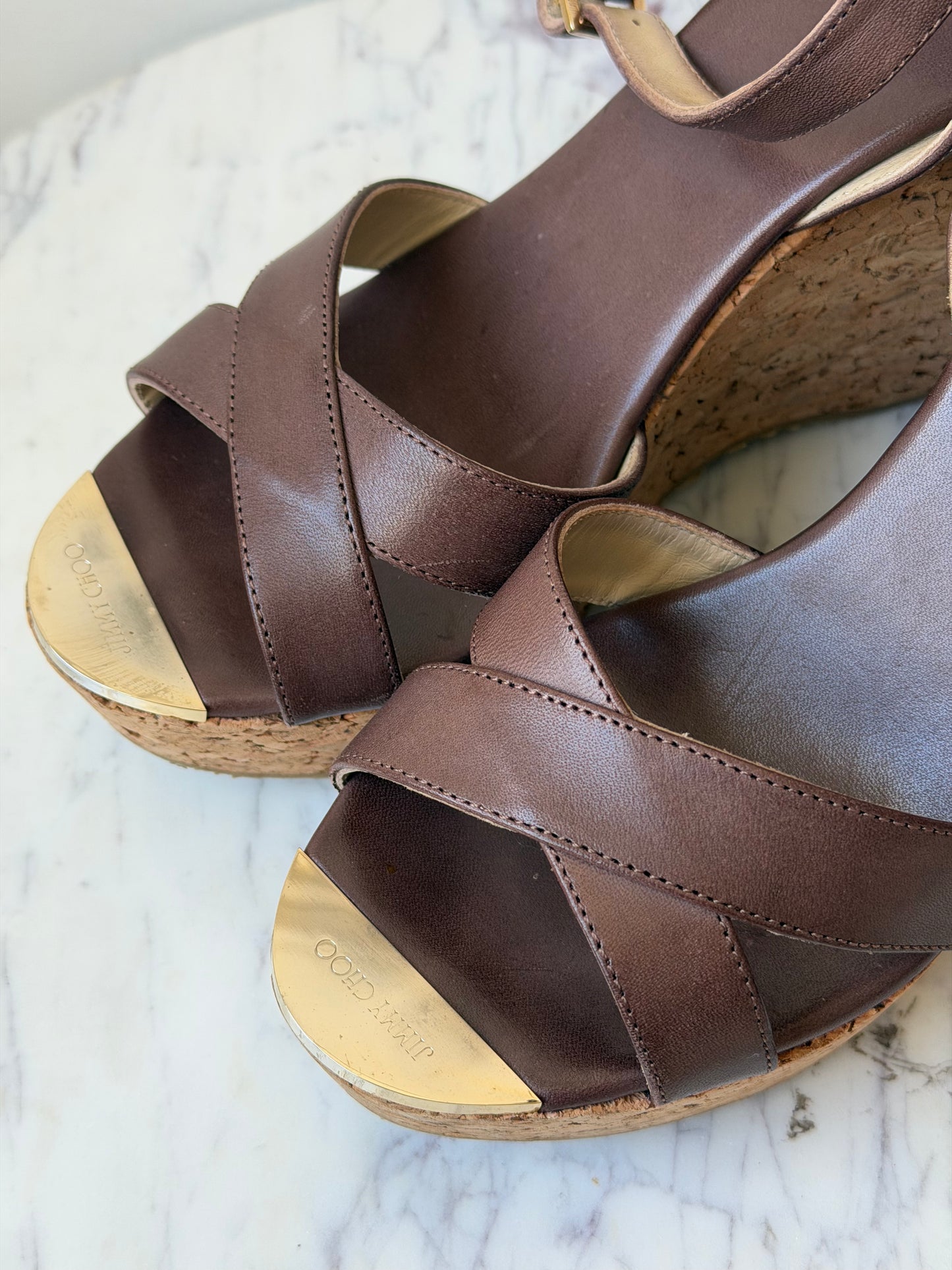 Brown Wedge Heels Size 39