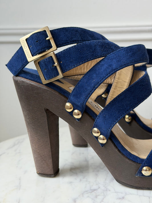 Blue Suede Heels 38.5