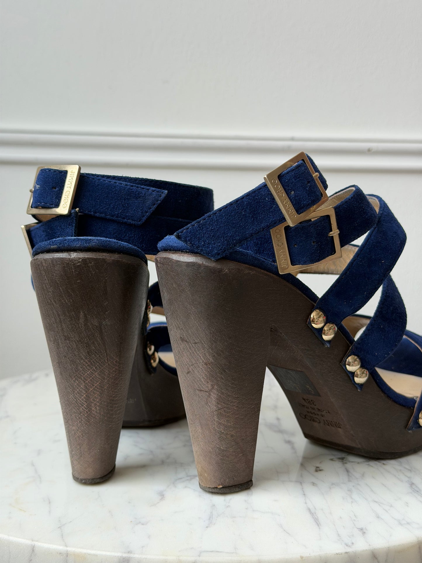 Blue Suede Heels 38.5