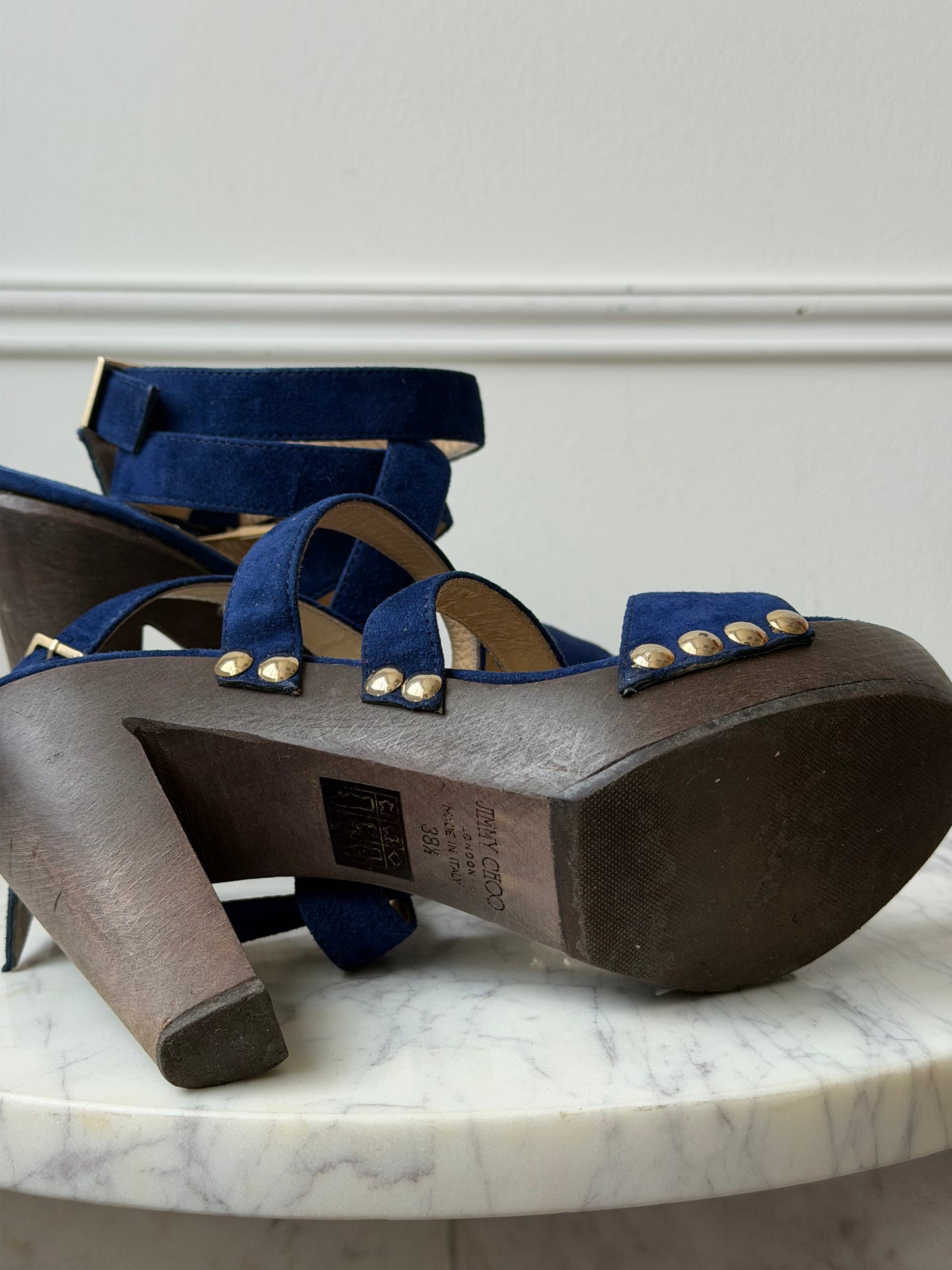 Blue Suede Heels 38.5