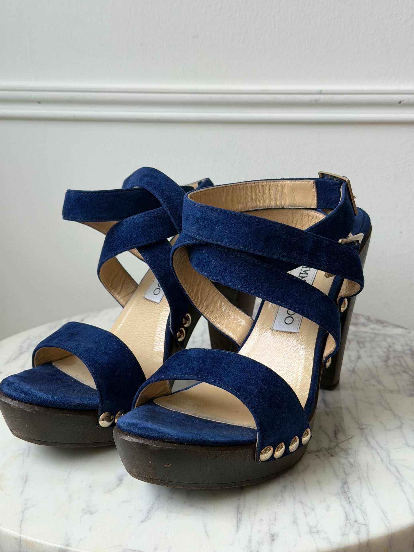 Blue Suede Heels 38.5