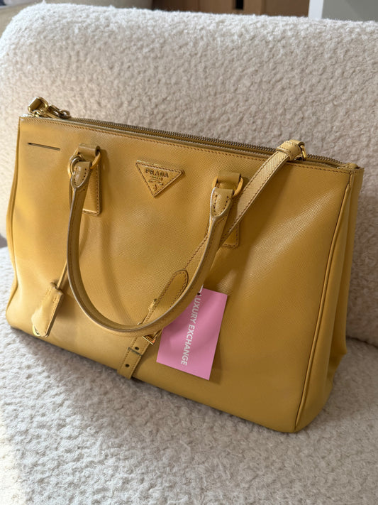 00s Yellow Saffiano Leather Galleria w/Strap