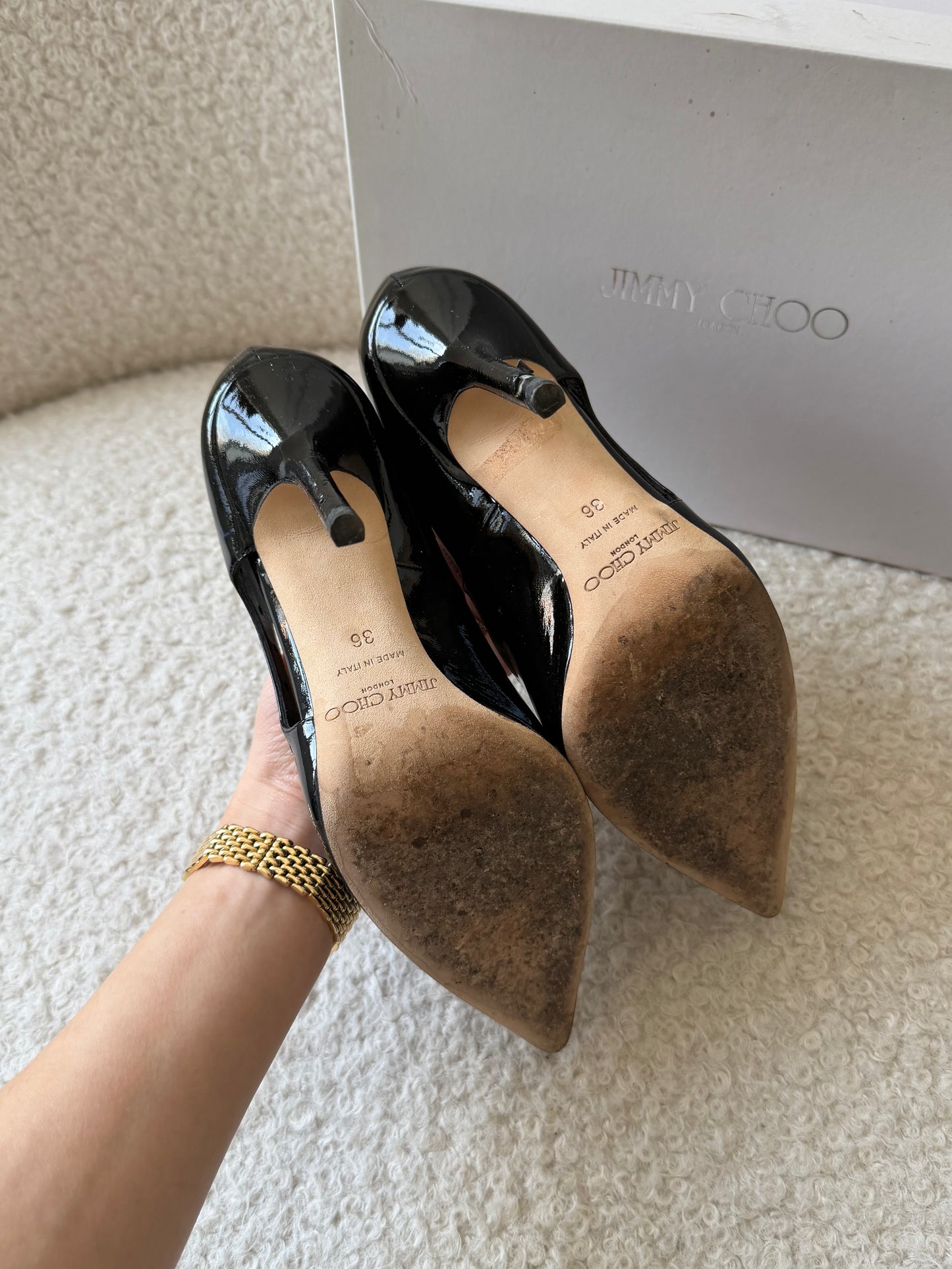 Black Patent Leather Heels 36 Good