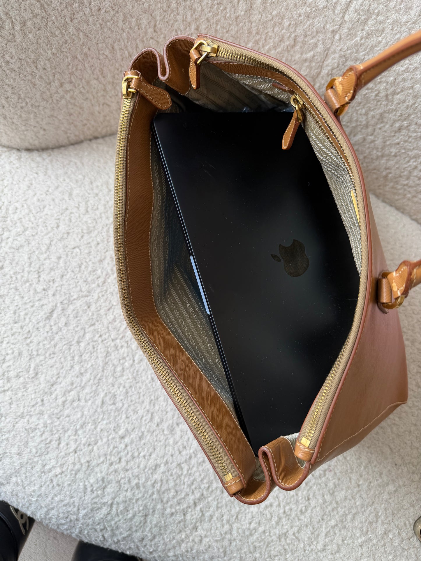 Brown Saffiano Leather Galliera Large - Pre-Owned