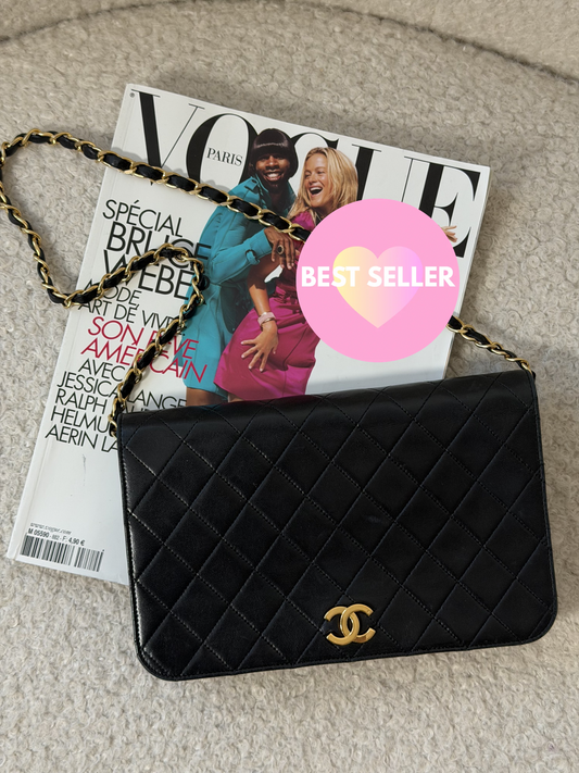 Black Matelassé Lambskin Full Flap - Pre-Owned
