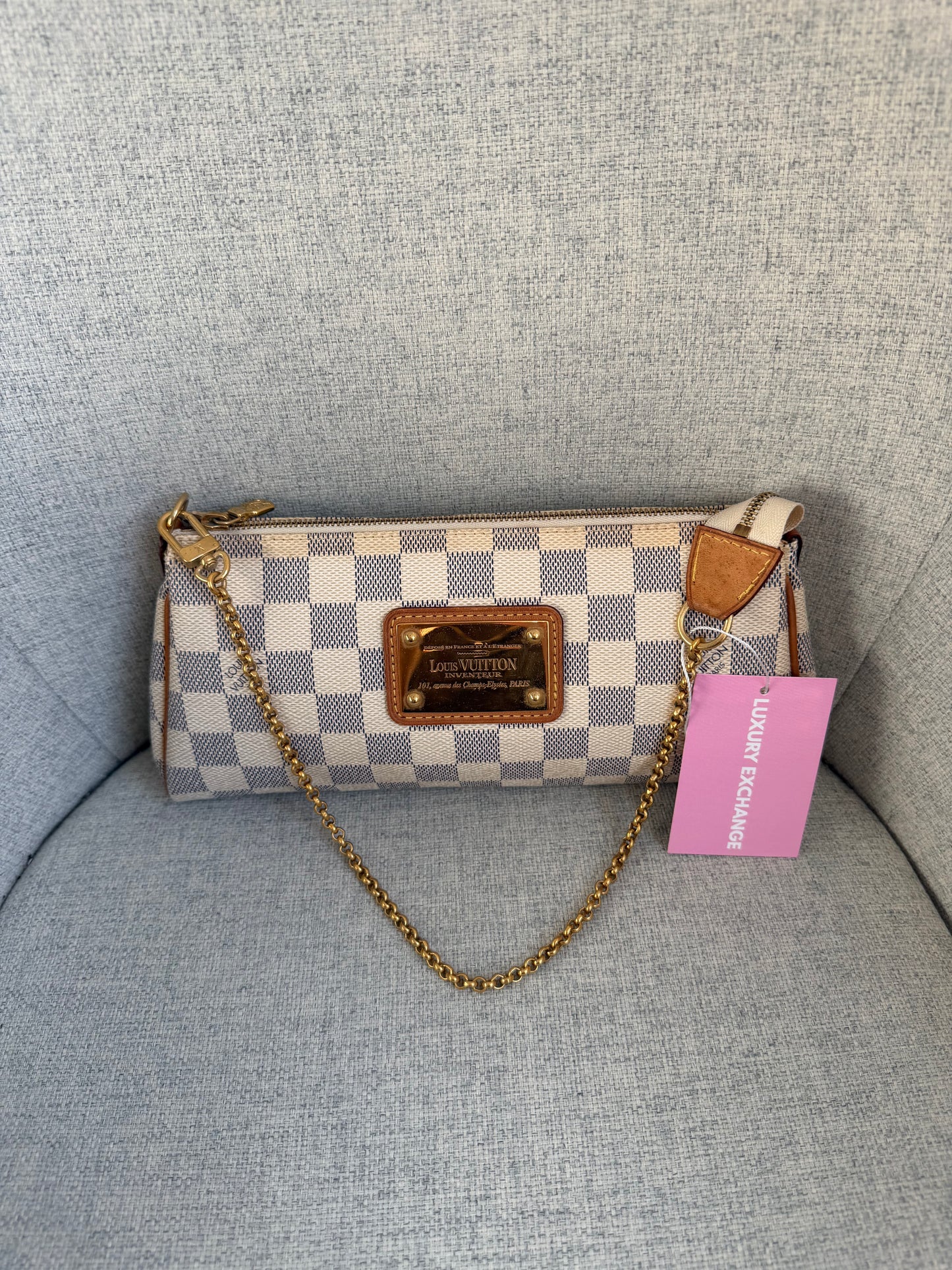 Pre-Owned Damier Azur Canvas Shoulder Bag
