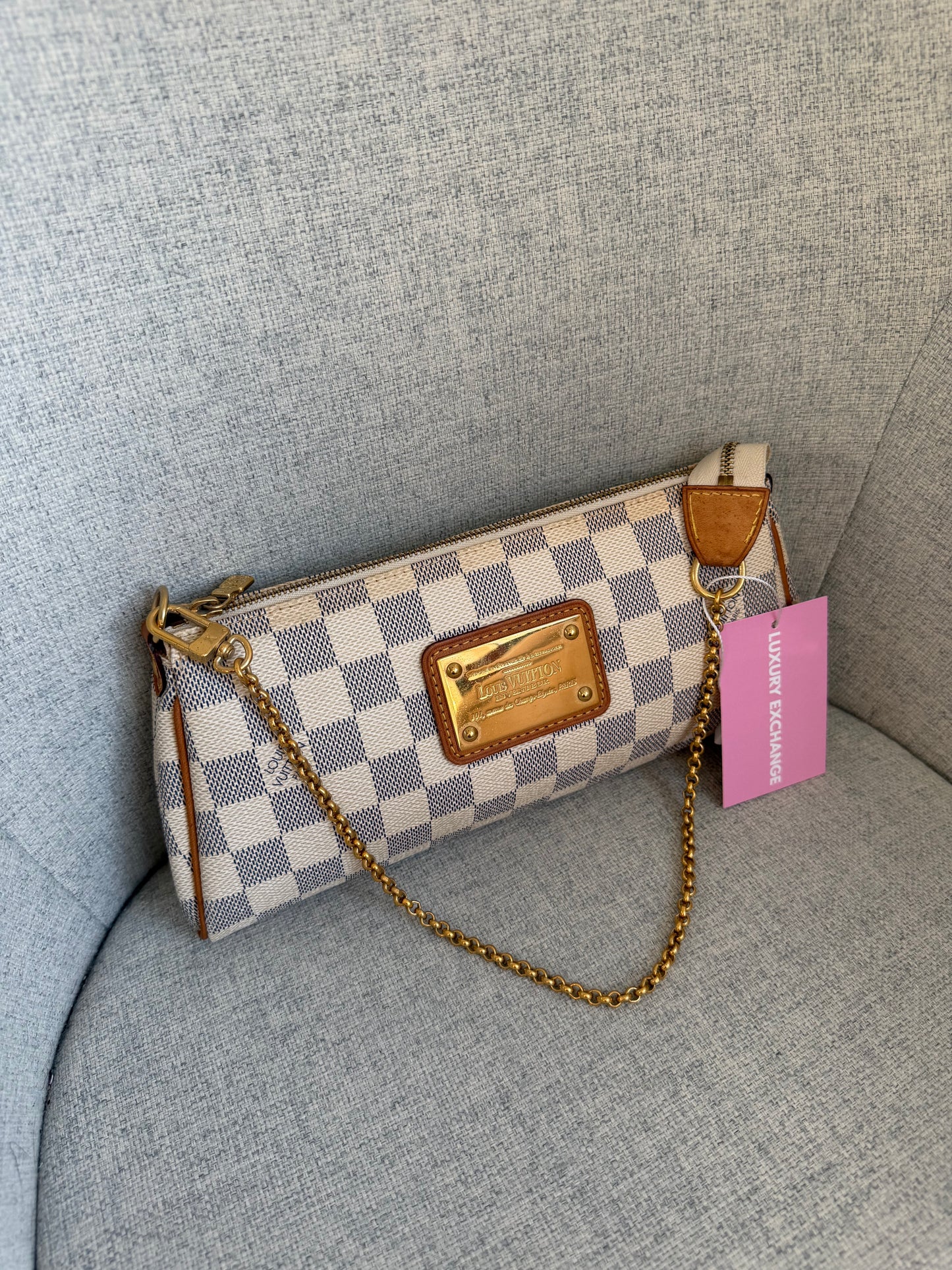 Pre-Owned Damier Azur Canvas Shoulder Bag