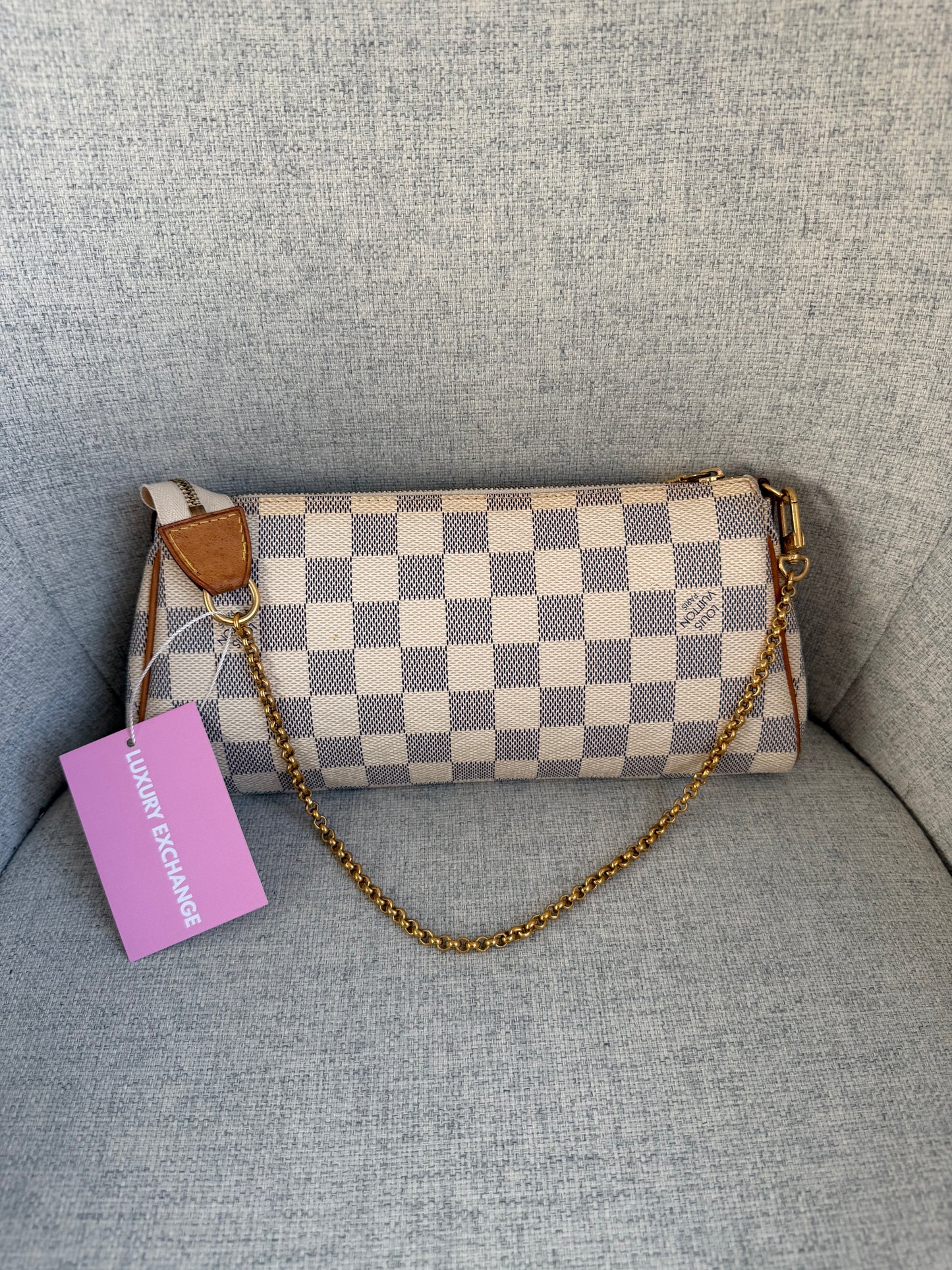 Pre-Owned Damier Azur Canvas Shoulder Bag