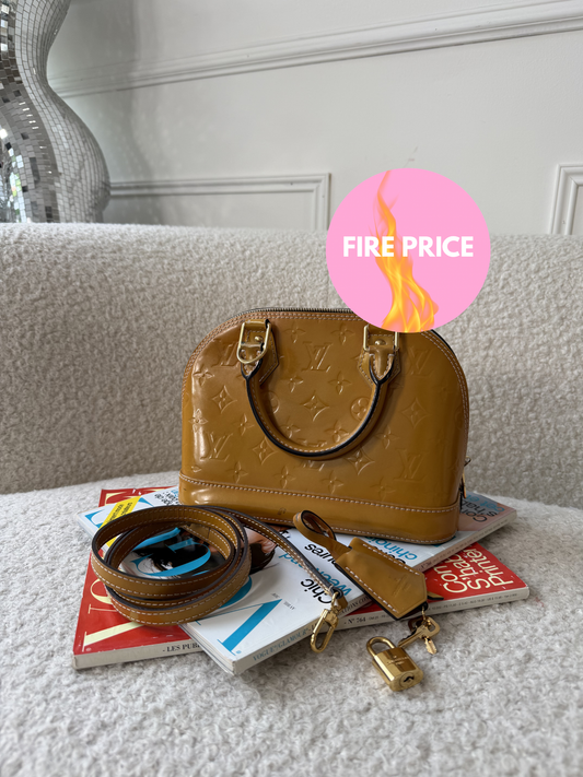 Pre-Owned Gold Monogram Vernis Leather Alma BB