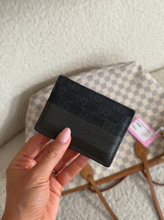 Pre-Owned Black Leather Cardholder