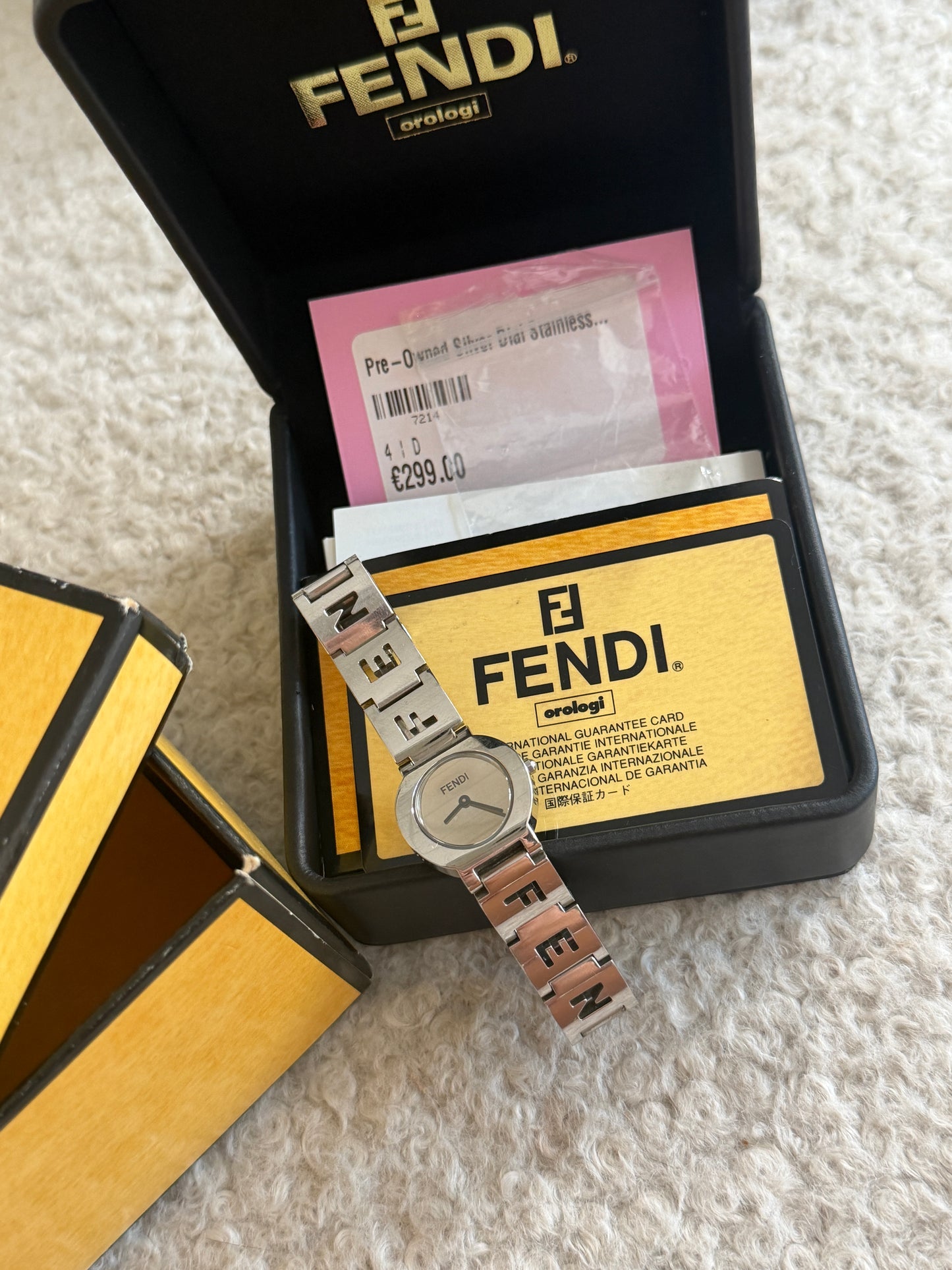 Pre-Owned Silver Dial Stainless Steel Spell-Out Watch