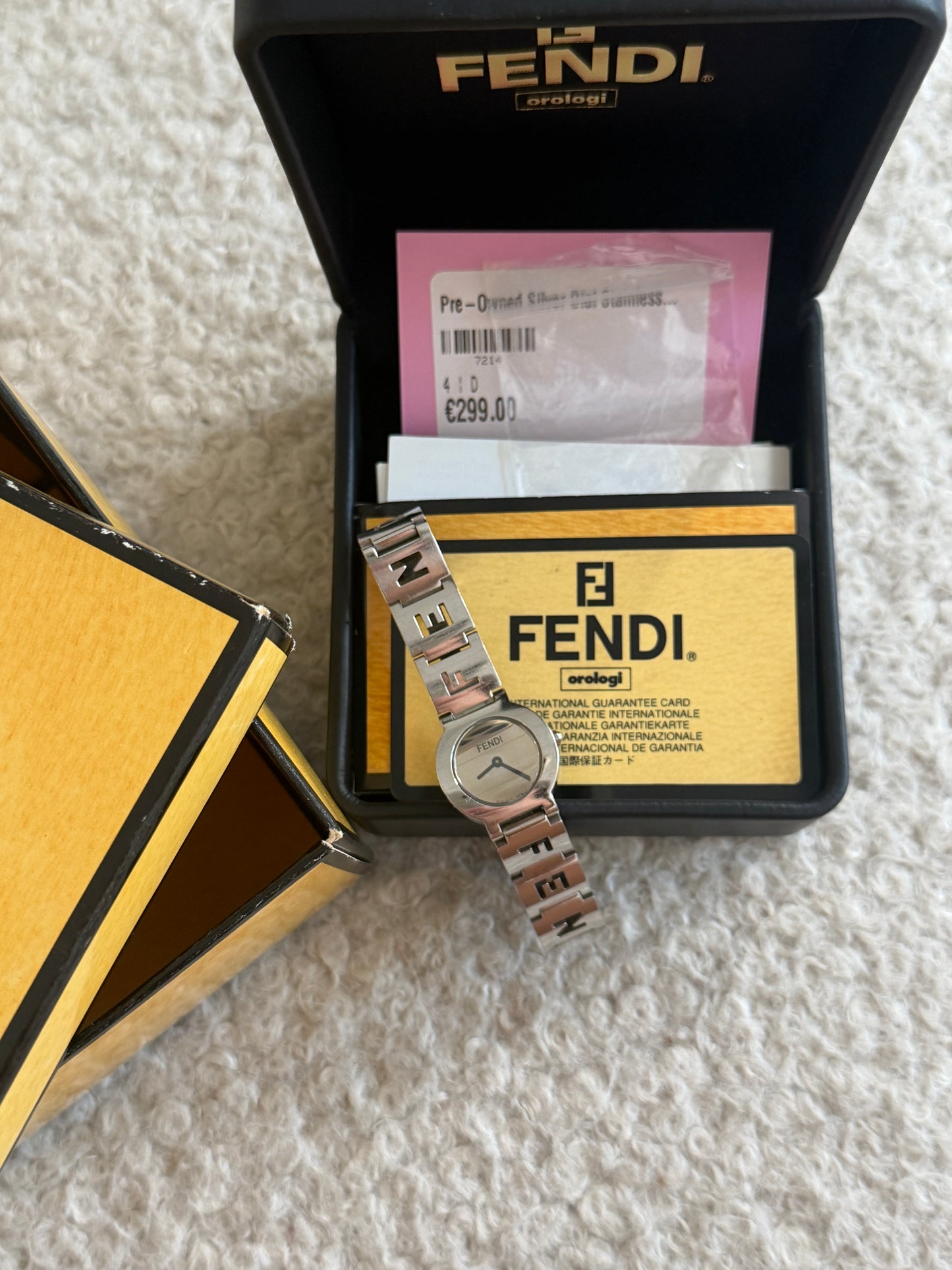 Pre-Owned Silver Dial Stainless Steel Spell-Out Watch