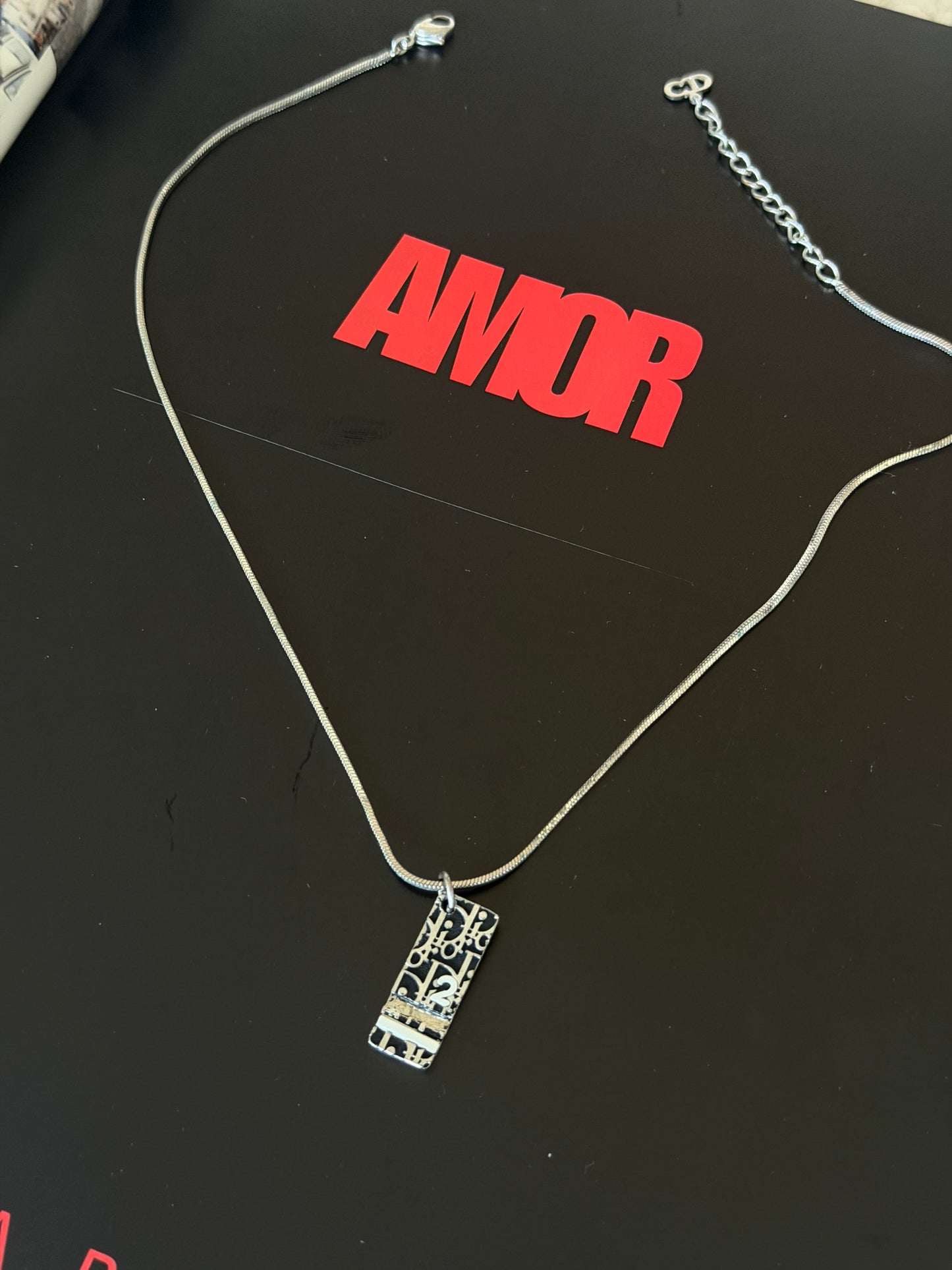 Dior Necklace Dog Tag Style