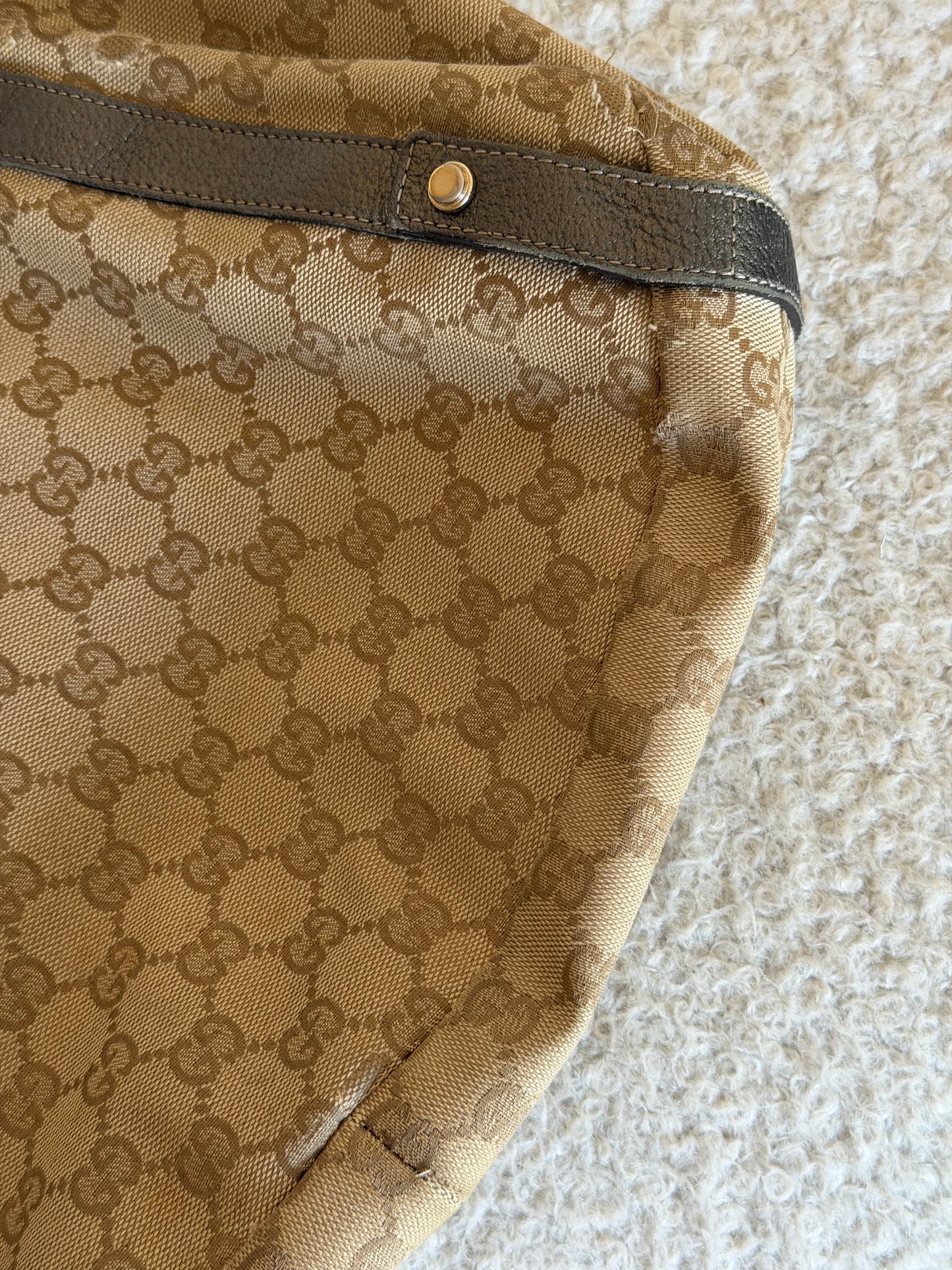 Pre-Owned Beige GG Canvas Shoulder Bag