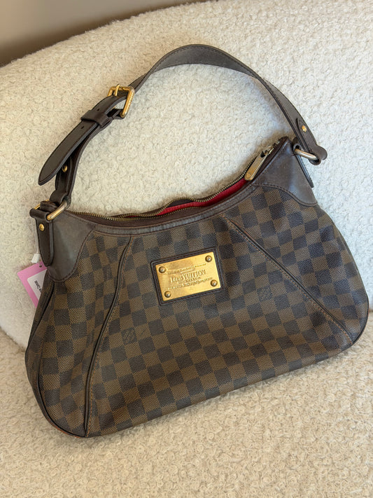 Pre-Owned Damier Ebene Canvas Thames Shoulder Bag