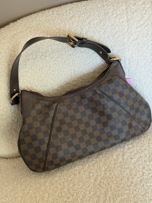 Pre-Owned Damier Ebene Canvas Thames Shoulder Bag